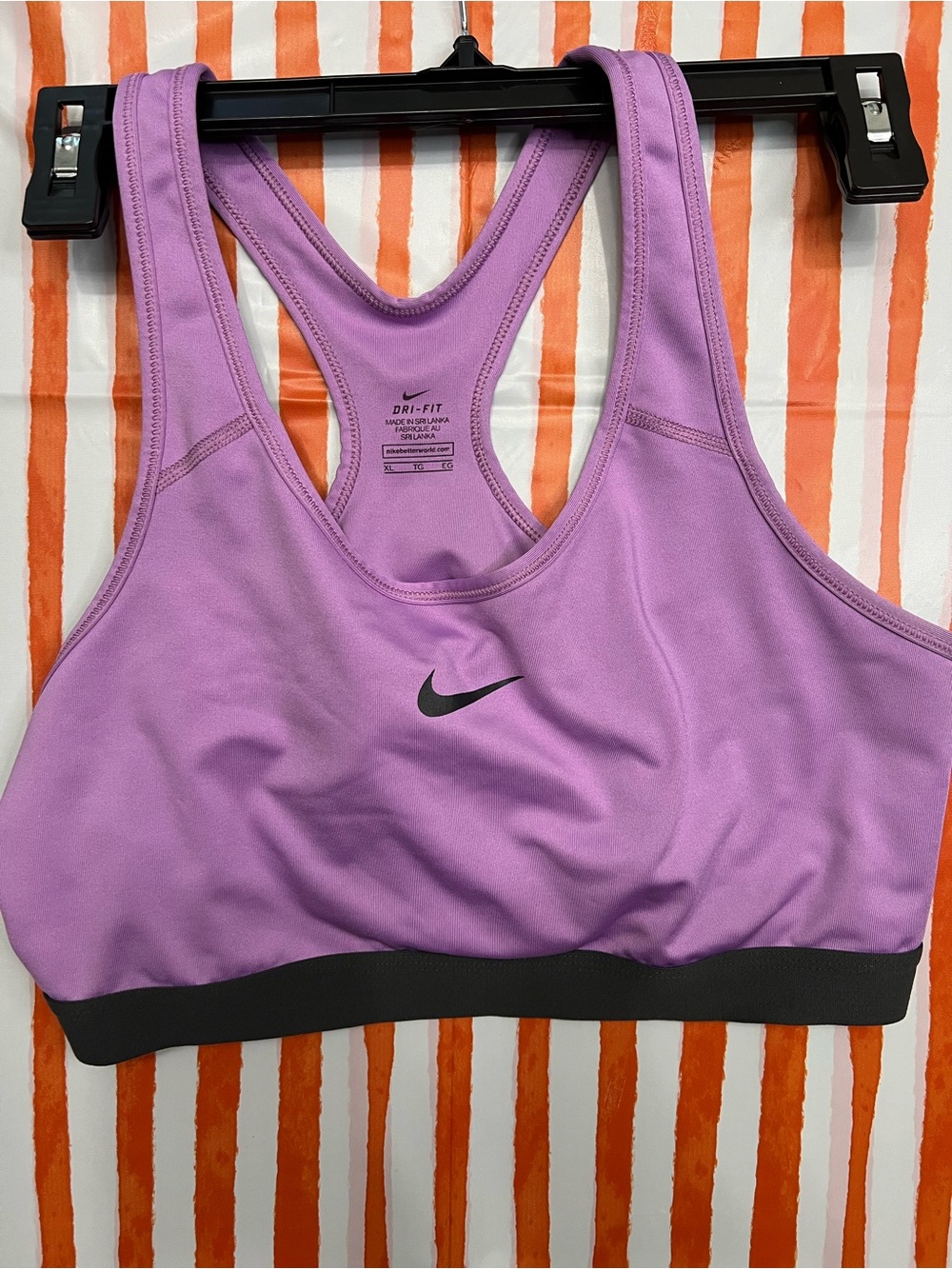 Nike Lavender Racerback Dri-FIT Sports Bra with Dark Band